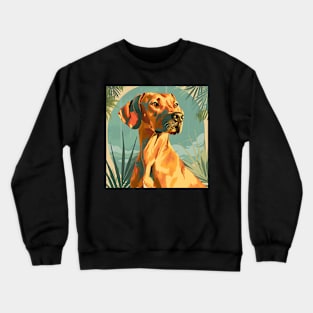 70s Rhodesian Ridgeback Vibes: Pastel Pup Parade Crewneck Sweatshirt